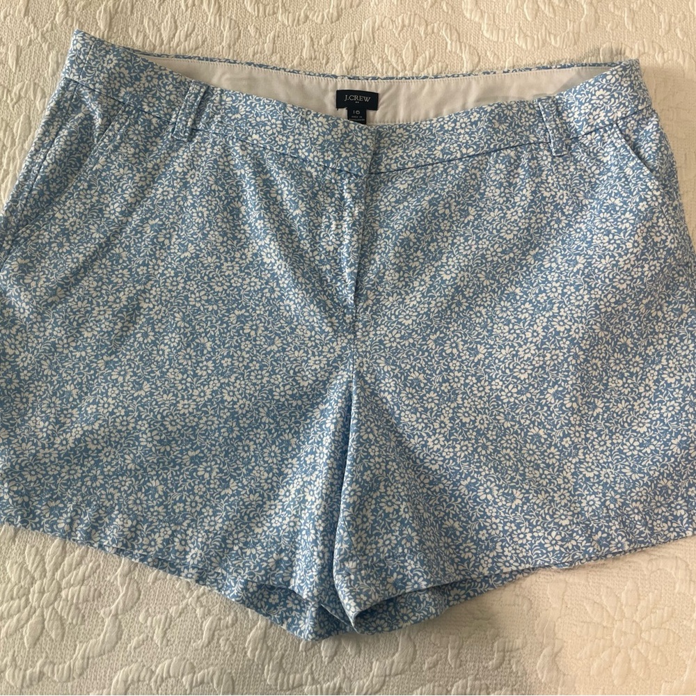 J. Crew Women's Blue Floral Shorts size 16
